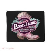 Boots & Bling Cowgirl Things Cute Western Country Rodeo Mousepad thumb 0
