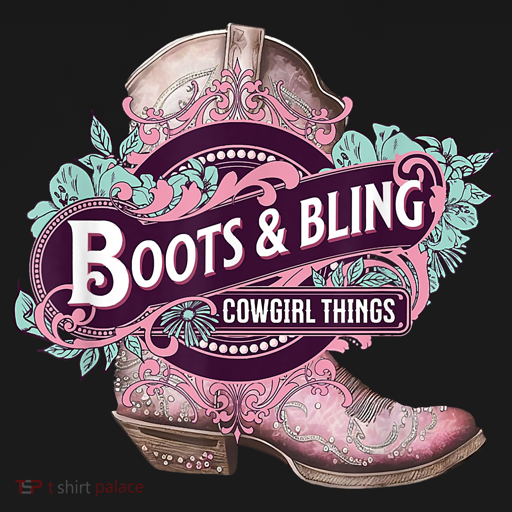 Boots & Bling Cowgirl Things Cute Western Country Rodeo Mousepad