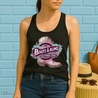 Boots & Bling Cowgirl Things Cute Western Country Rodeo Women's Tank Top thumb 2