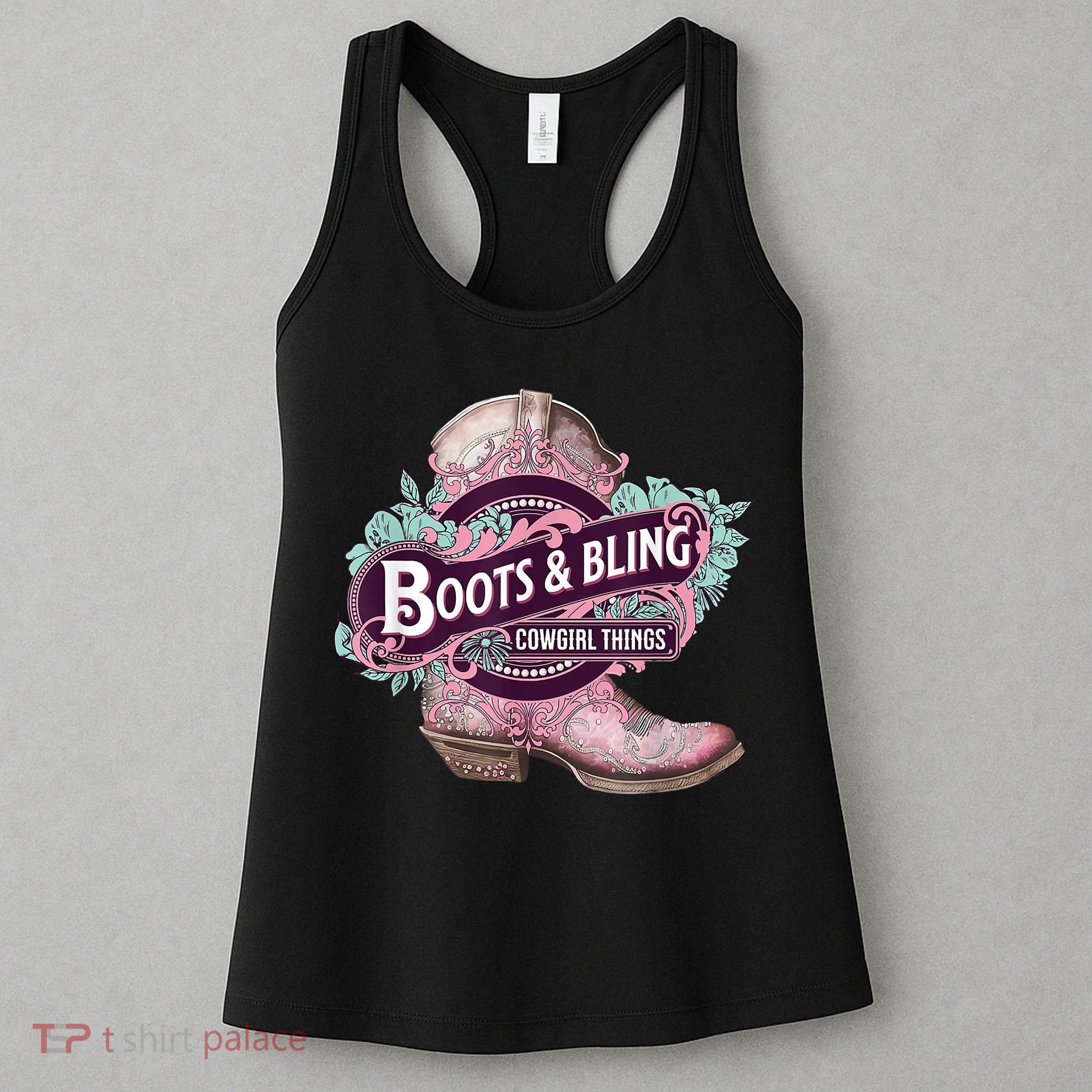Boots & Bling Cowgirl Things Cute Western Country Rodeo Women's Tank Top