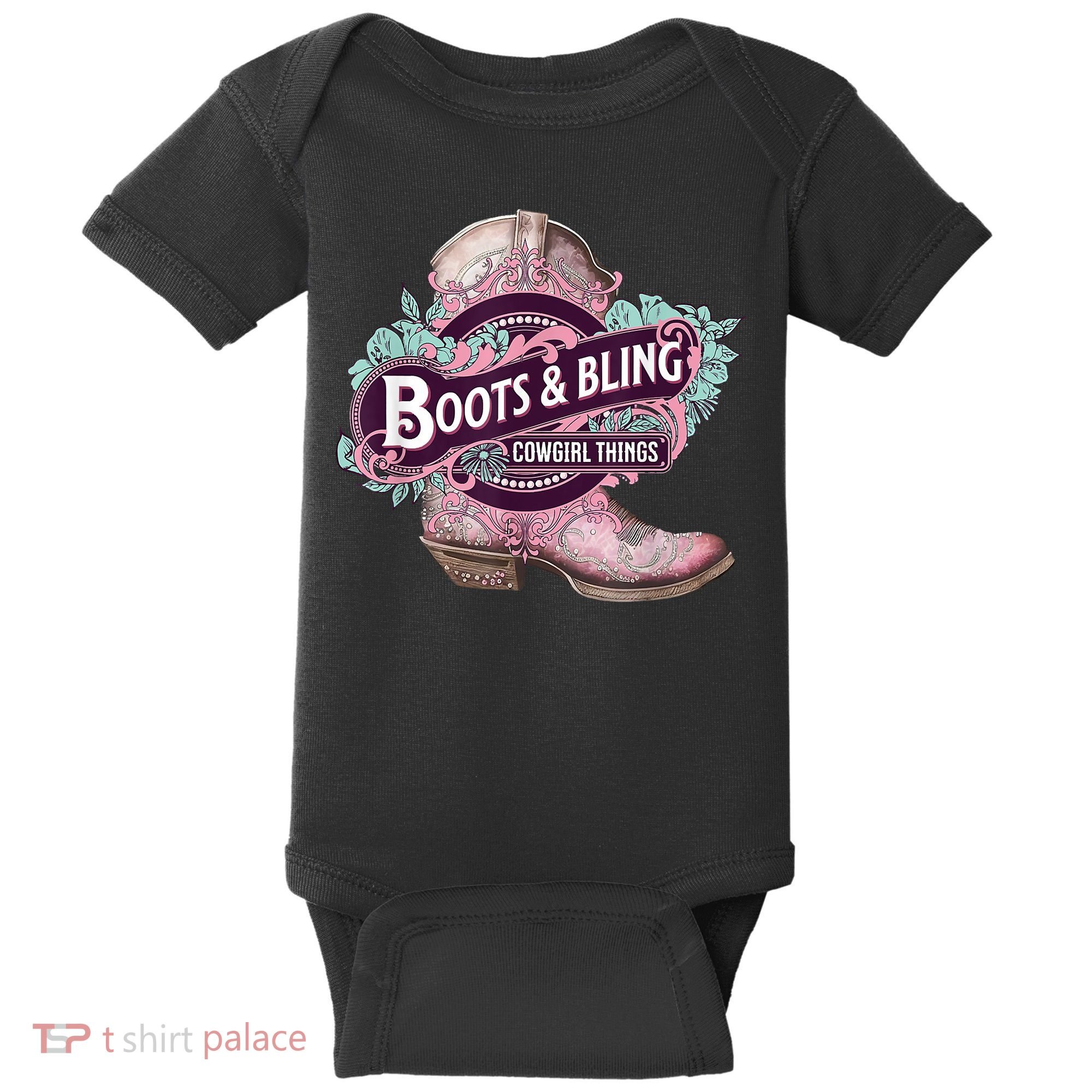 Boots & Bling Cowgirl Things Cute Western Country Rodeo Baby Bodysuit
