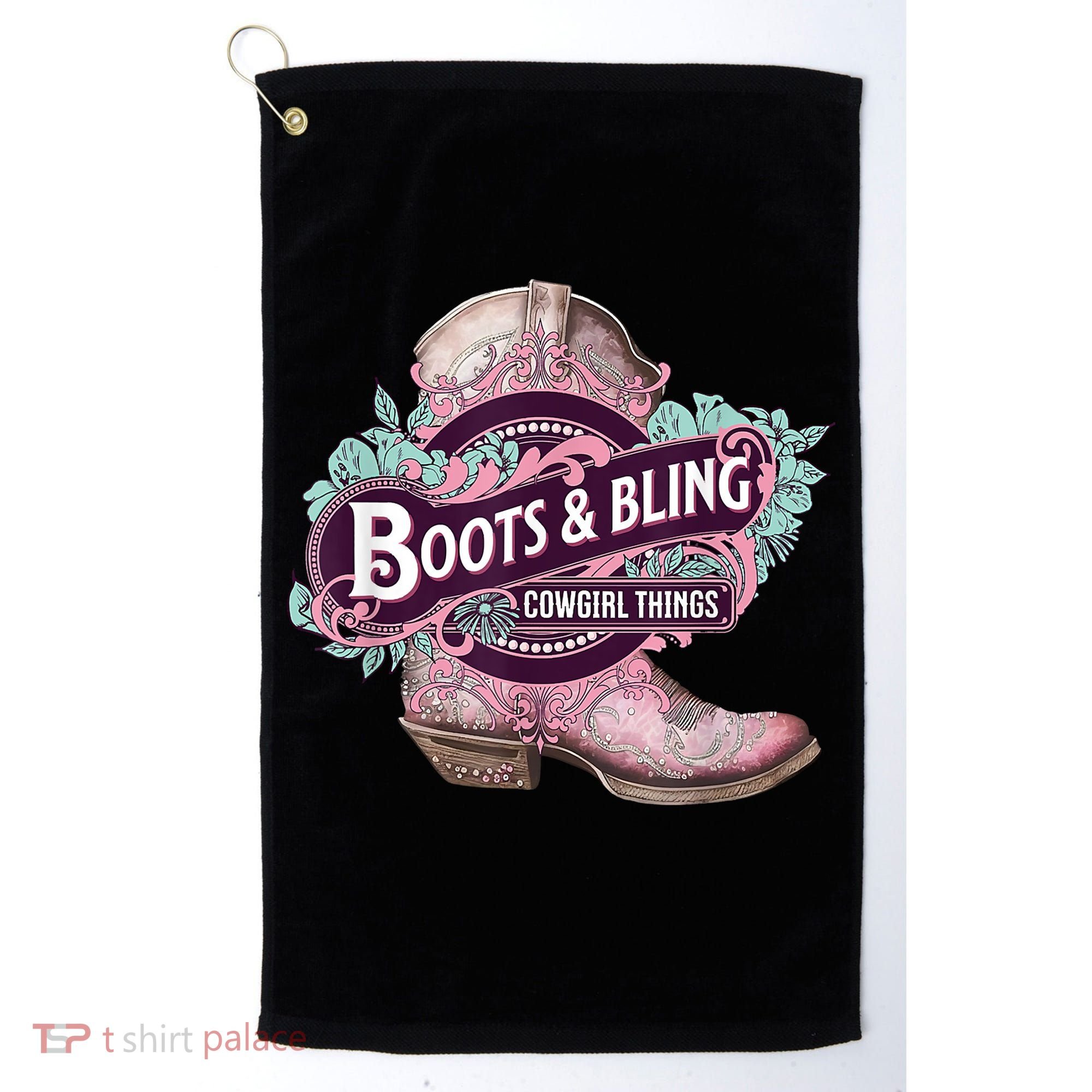 Boots & Bling Cowgirl Things Cute Western Country Rodeo Golf Towel