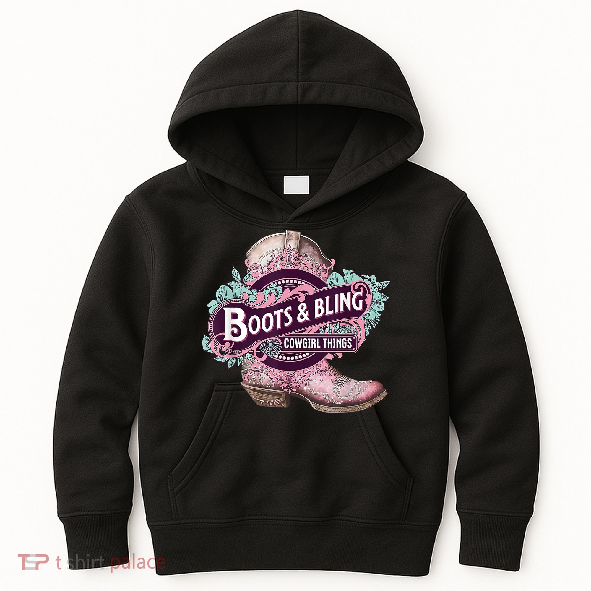 Boots & Bling Cowgirl Things Cute Western Country Rodeo Kids Hoodie