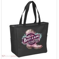 Boots & Bling Cowgirl Things Cute Western Country Rodeo Tote Bag thumb 2