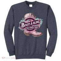 Boots & Bling Cowgirl Things Cute Western Country Rodeo Sweatshirt thumb 0