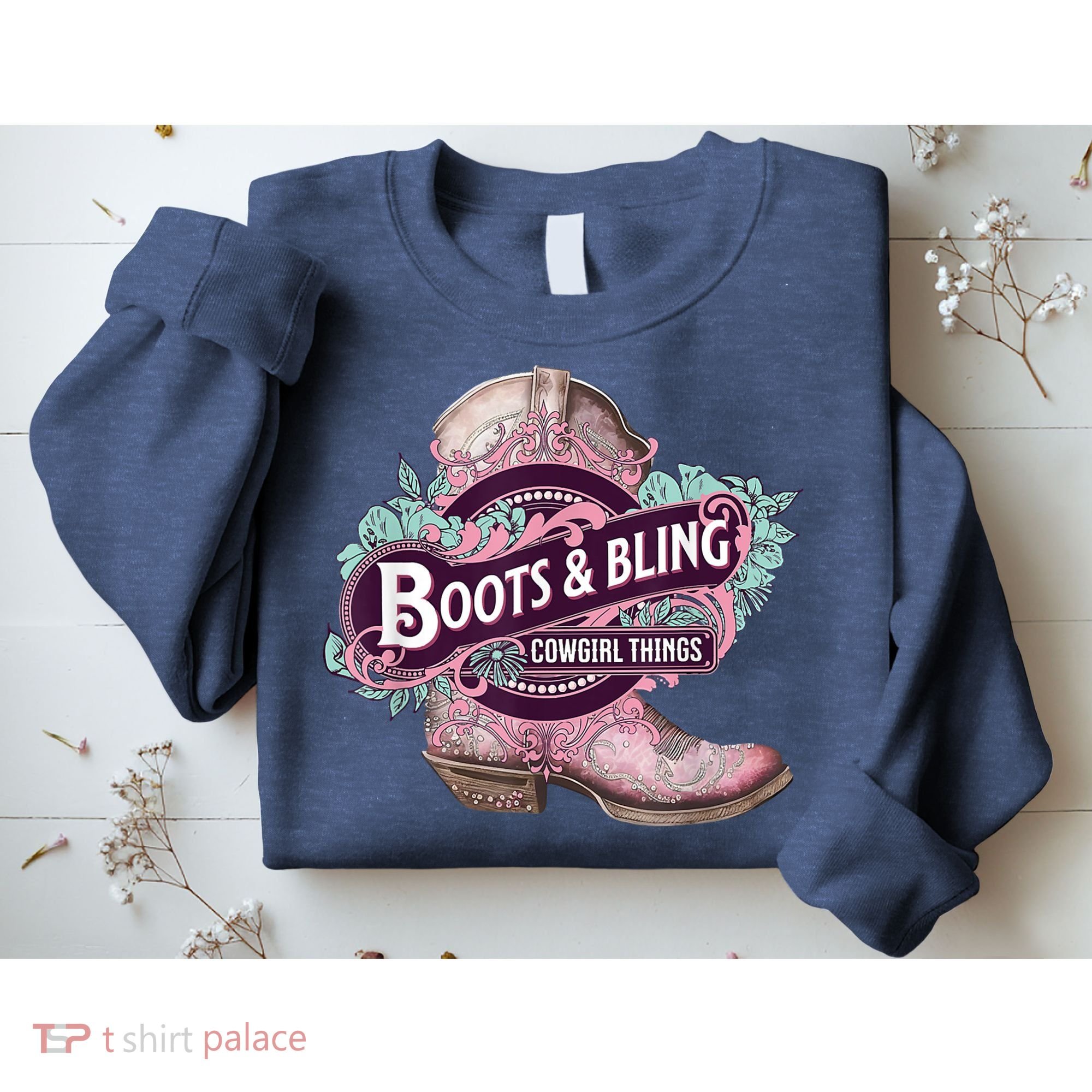 Boots & Bling Cowgirl Things Cute Western Country Rodeo Sweatshirt