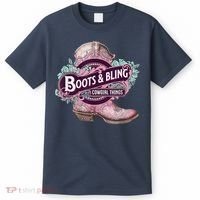 Boots & Bling Cowgirl Things Cute Western Country Rodeo T-Shirt thumb 0