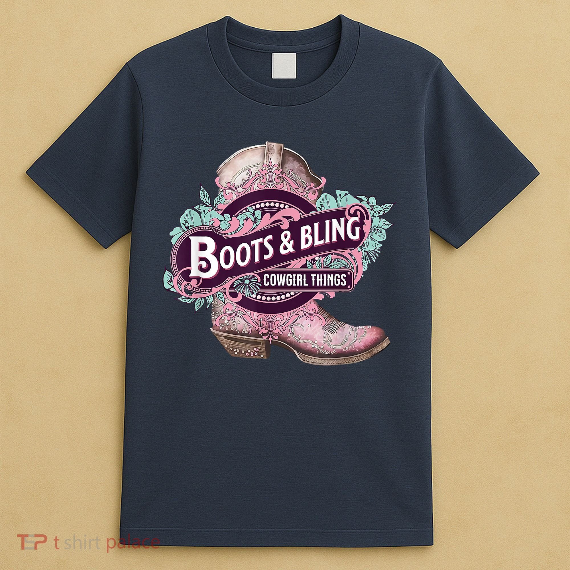 Boots & Bling Cowgirl Things Cute Western Country Rodeo T-Shirt