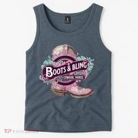 Boots & Bling Cowgirl Things Cute Western Country Rodeo Tank Top thumb 2