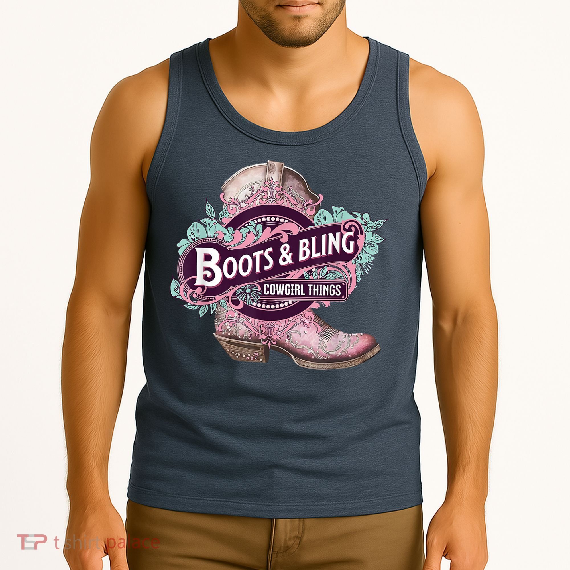 Boots & Bling Cowgirl Things Cute Western Country Rodeo Tank Top