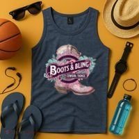 Boots & Bling Cowgirl Things Cute Western Country Rodeo Tank Top thumb 4