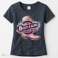 Boots & Bling Cowgirl Things Cute Western Country Rodeo Women's T-Shirt thumb 0
