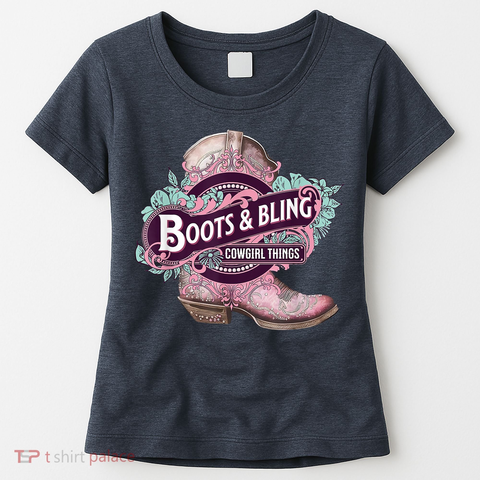 Boots & Bling Cowgirl Things Cute Western Country Rodeo Women's T-Shirt