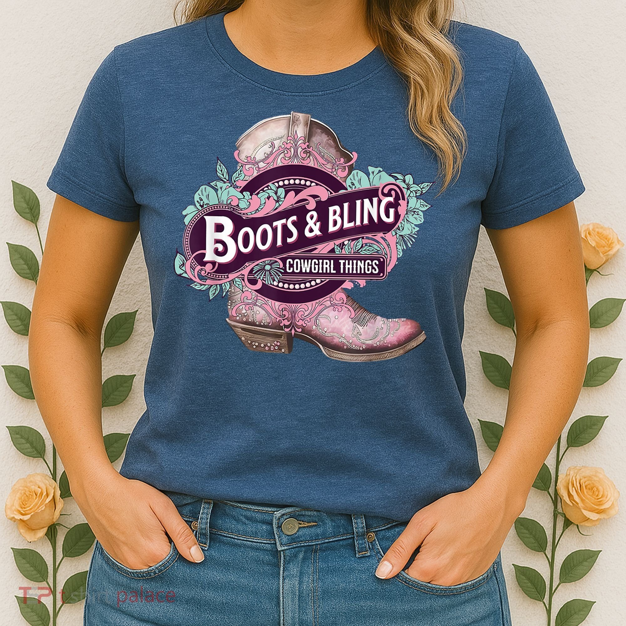 Boots & Bling Cowgirl Things Cute Western Country Rodeo Women's T-Shirt