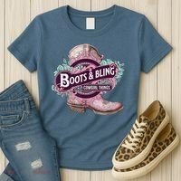 Boots & Bling Cowgirl Things Cute Western Country Rodeo Women's T-Shirt thumb 3