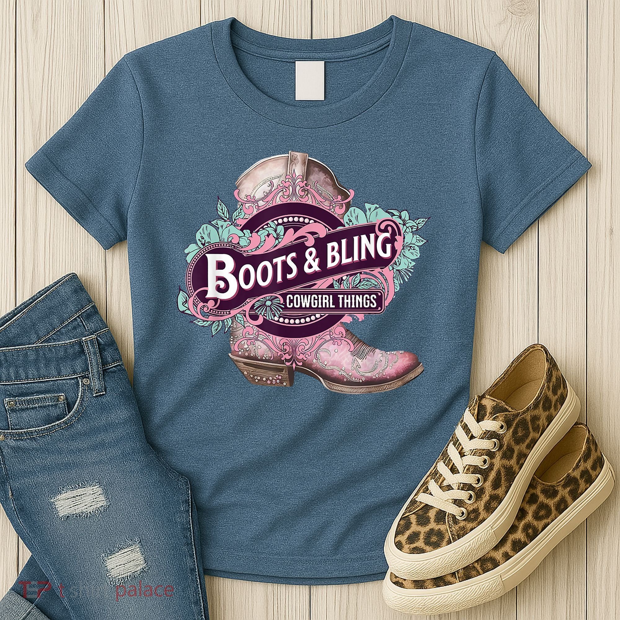 Boots & Bling Cowgirl Things Cute Western Country Rodeo Women's T-Shirt