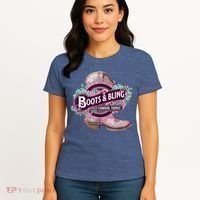 Boots & Bling Cowgirl Things Cute Western Country Rodeo Women's T-Shirt thumb 4