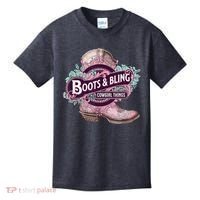 Boots & Bling Cowgirl Things Cute Western Country Rodeo Kids T-Shirt thumb 0