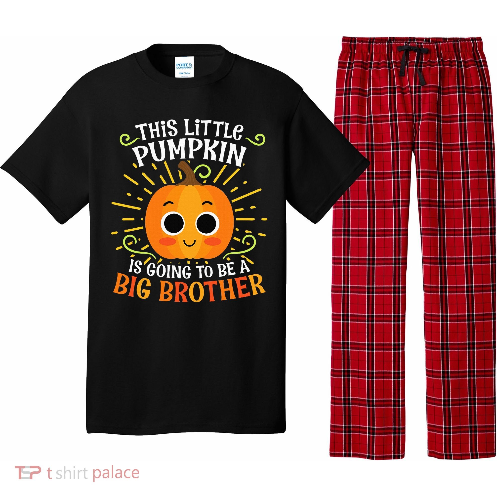 Big Brother Cute Thanksgiving Pumpkin Pregnancy Announcement Pajama Set