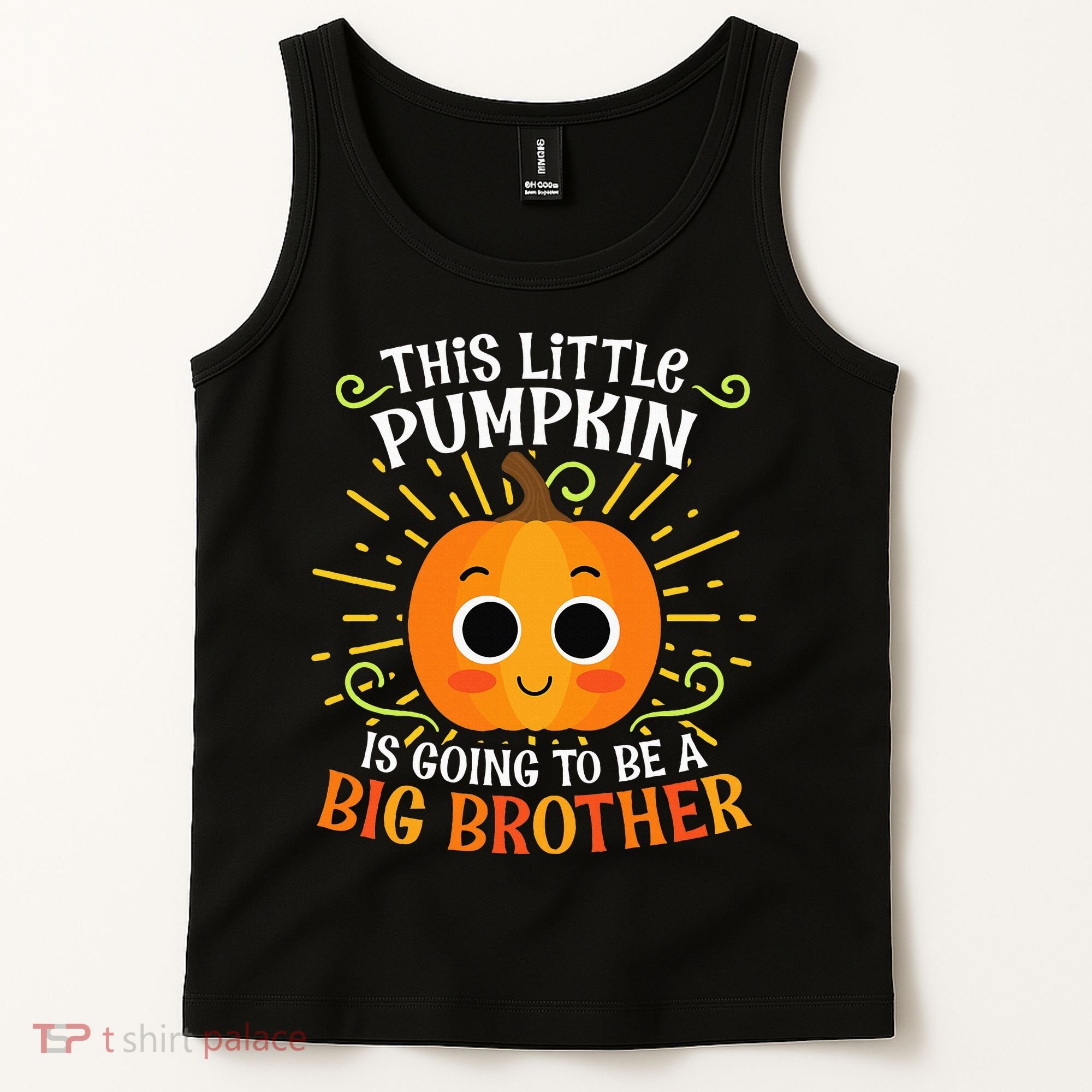 Big Brother Cute Thanksgiving Pumpkin Pregnancy Announcement Tank Top