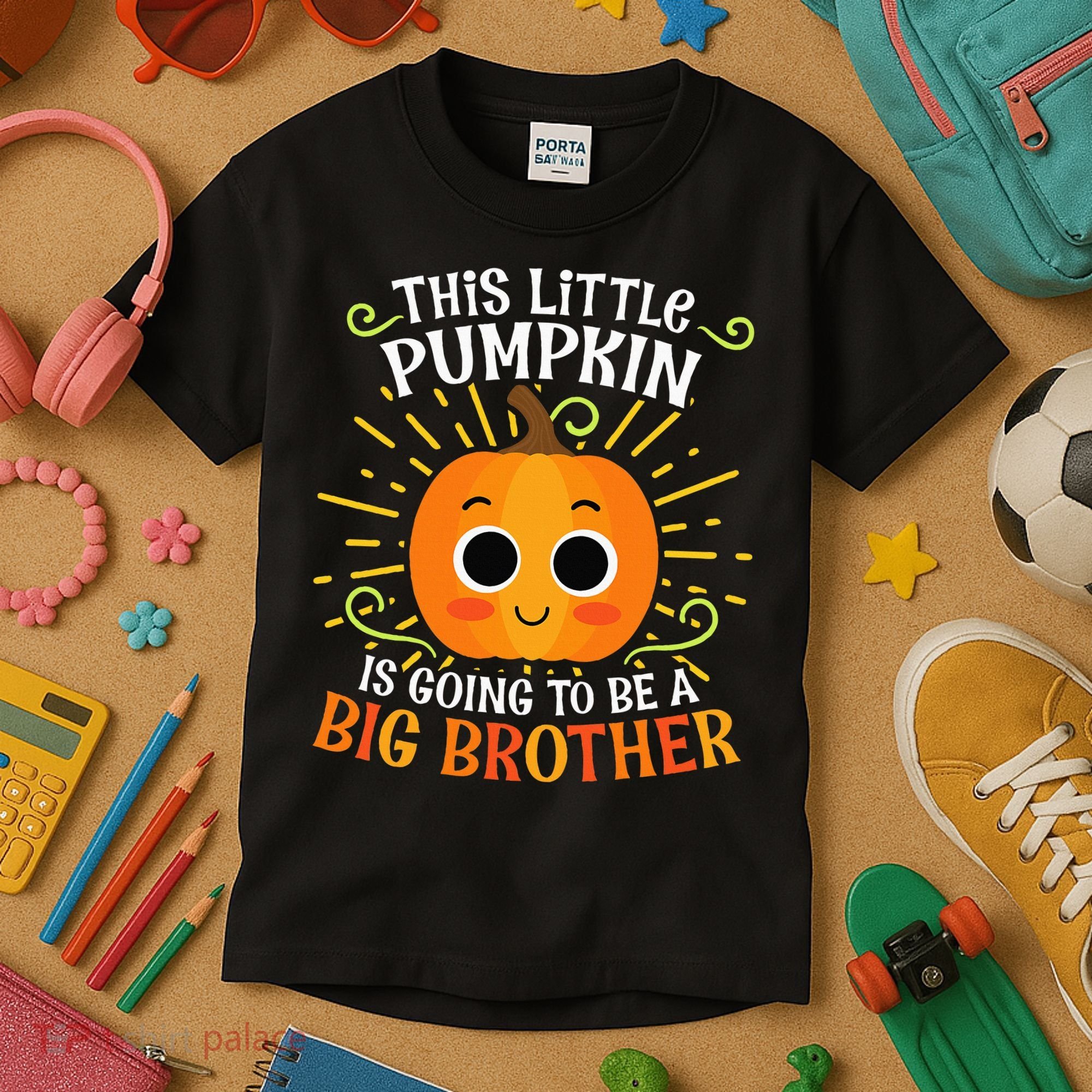 Big Brother Cute Thanksgiving Pumpkin Pregnancy Announcement Kids T-Shirt