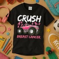 Boys Breast Cancer Awareness For Boys Toddlers Kids T-Shirt thumb 3