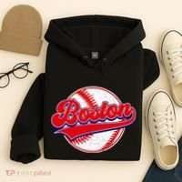 Boston Baseball Cityscape Distressed Women Hoodie thumb 4