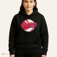 Boston Baseball Cityscape Distressed Women Hoodie thumb 5
