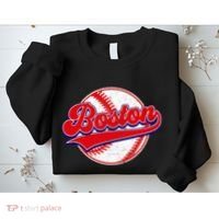 Boston Baseball Cityscape Distressed Women Sweatshirt thumb 2
