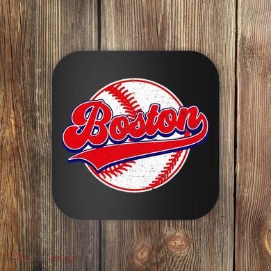 Boston Baseball Cityscape Distressed Women Coaster