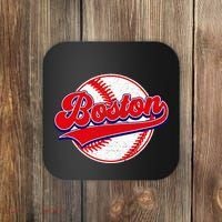Boston Baseball Cityscape Distressed Women Coaster thumb 0