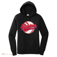 Boston Baseball Cityscape Distressed Women Women's Hoodie thumb 0