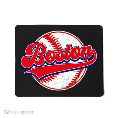 Boston Baseball Cityscape Distressed Women Mousepad