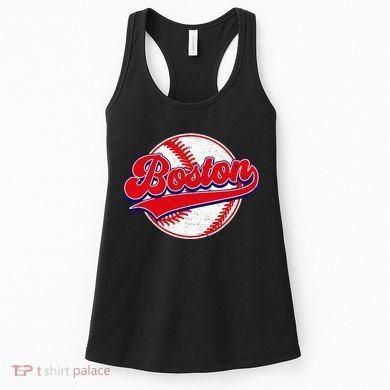 Boston Baseball Cityscape Distressed Women Women's Tank Top