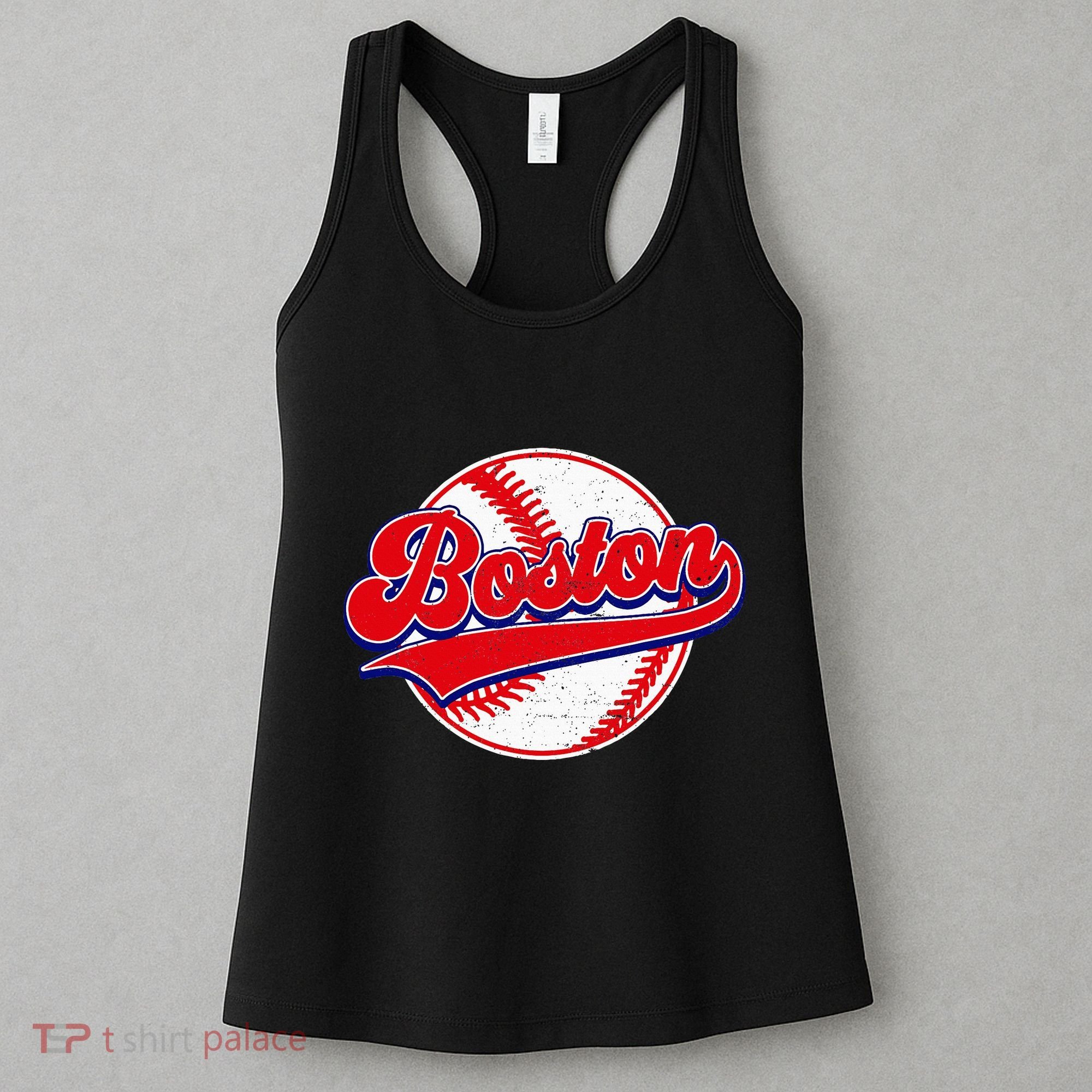 Boston Baseball Cityscape Distressed Women Women's Tank Top