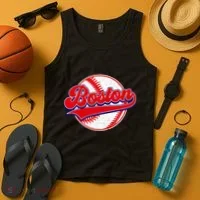 Boston Baseball Cityscape Distressed Women Tank Top thumb 4
