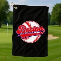 Boston Baseball Cityscape Distressed Women Golf Towel thumb 1