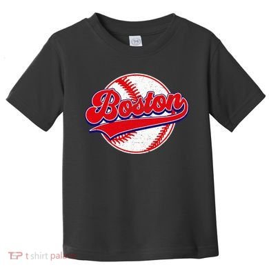 Boston Baseball Cityscape Distressed Women Toddler T-Shirt