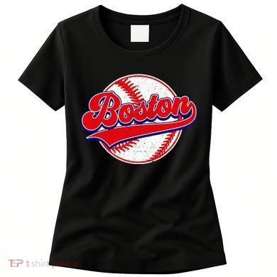 Boston Baseball Cityscape Distressed Women Women's T-Shirt