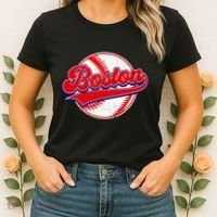 Boston Baseball Cityscape Distressed Women Women's T-Shirt thumb 2