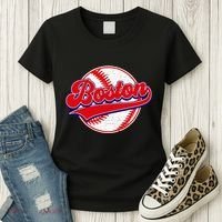 Boston Baseball Cityscape Distressed Women Women's T-Shirt thumb 3