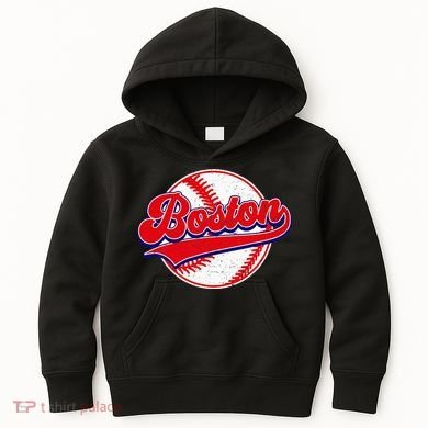 Boston Baseball Cityscape Distressed Women Kids Hoodie
