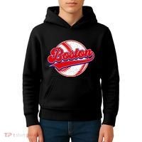 Boston Baseball Cityscape Distressed Women Kids Hoodie thumb 4