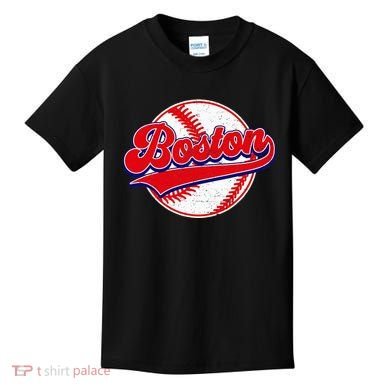 Boston Baseball Cityscape Distressed Women Kids T-Shirt