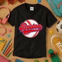 Boston Baseball Cityscape Distressed Women Kids T-Shirt thumb 3