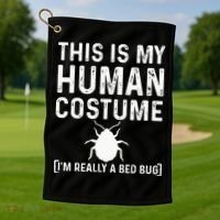 Bed Bug Costume Parasite Hunter Funny Golf Towel thumb 1