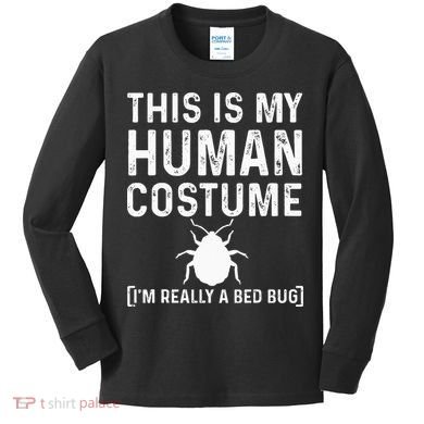 Bed Bug Costume Parasite Hunter Funny Kids Long Sleeve Shirt