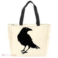 Beautiful Black Crow Raven Bird Silhouette Sweater Tote Bag thumb 0