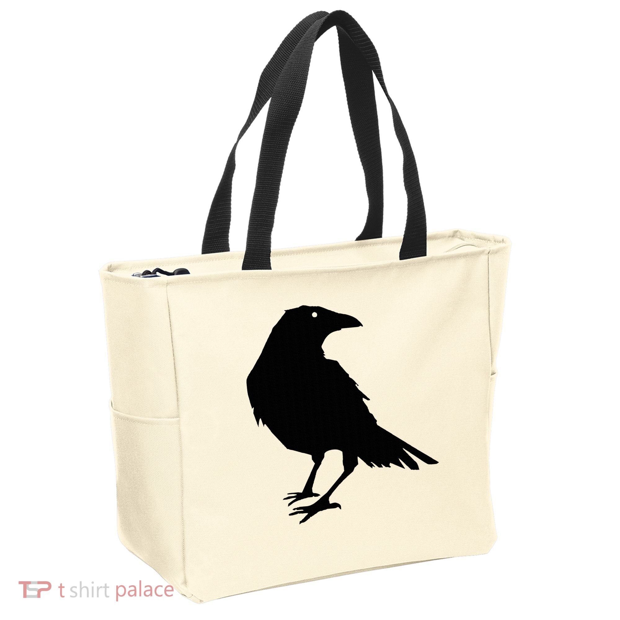 Beautiful Black Crow Raven Bird Silhouette Sweater Tote Bag