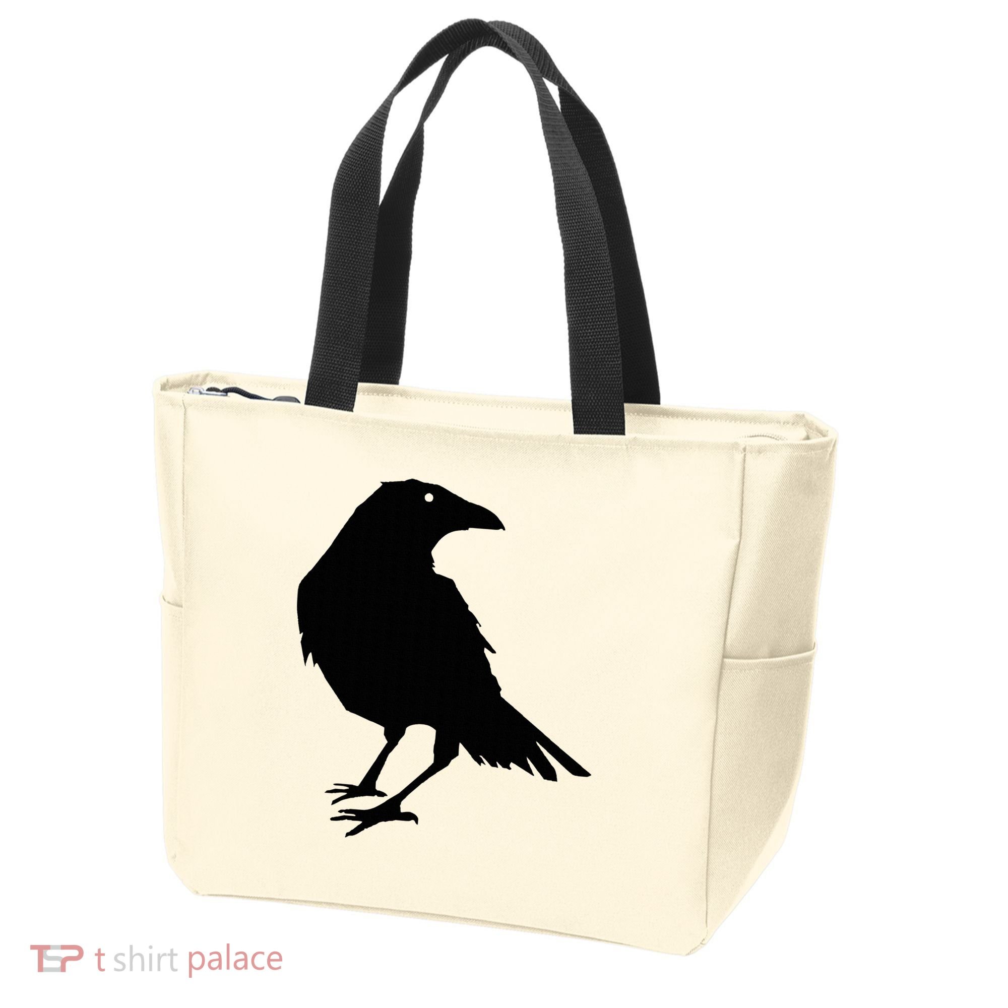 Beautiful Black Crow Raven Bird Silhouette Sweater Tote Bag